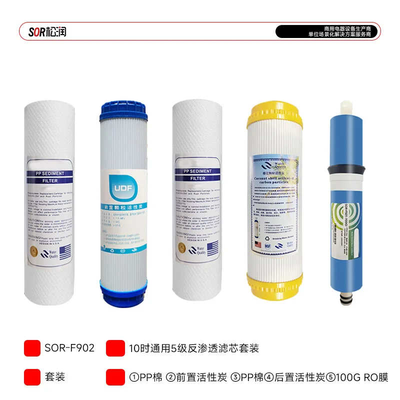 Kit de Filtres de Rechange 5 Étapes pour Système RO 10 Pouces